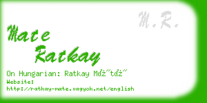 mate ratkay business card